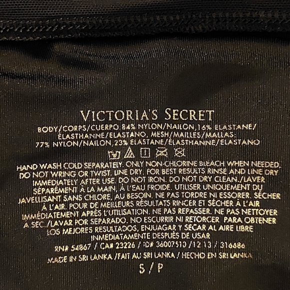 VictoriasSecret Mesh Side Cut Out One Piece Swimsuit Black Size S - Picture 9 of 9